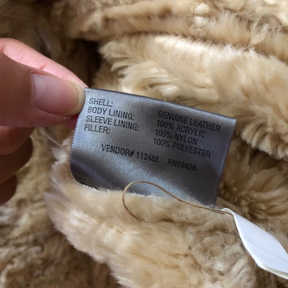 Wilsons Leather Tan Suede Fur Coat - Picture 6 of 7